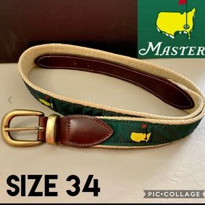 Masters Augusta National Golf Tour Leather Belt